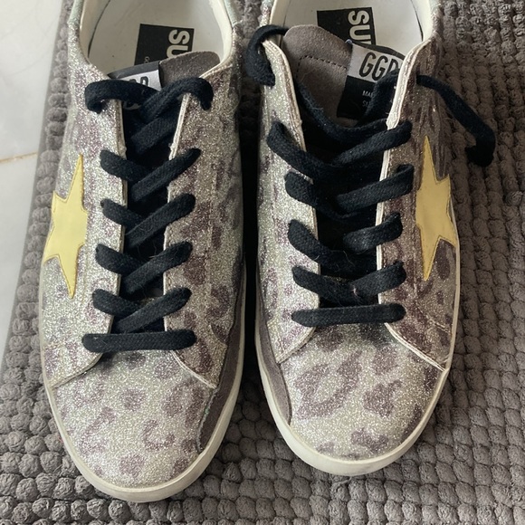 Golden Goose Glitter leopard print sneakers size 38 like new condition - Picture 8 of 15